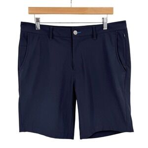 Twillory Mens 34 Performance Shorts Tailored Fit Flat Front Blue Golf Preppy